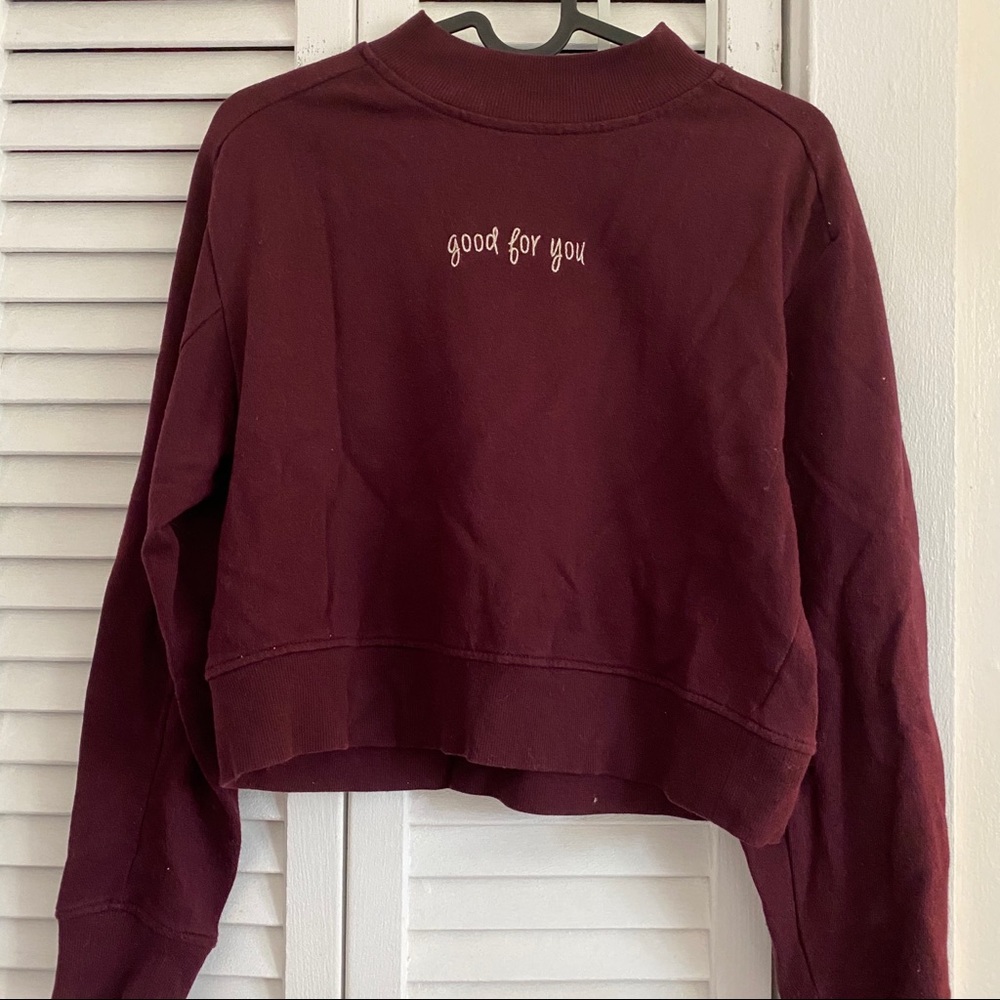 Maroon cropped sweatshirt